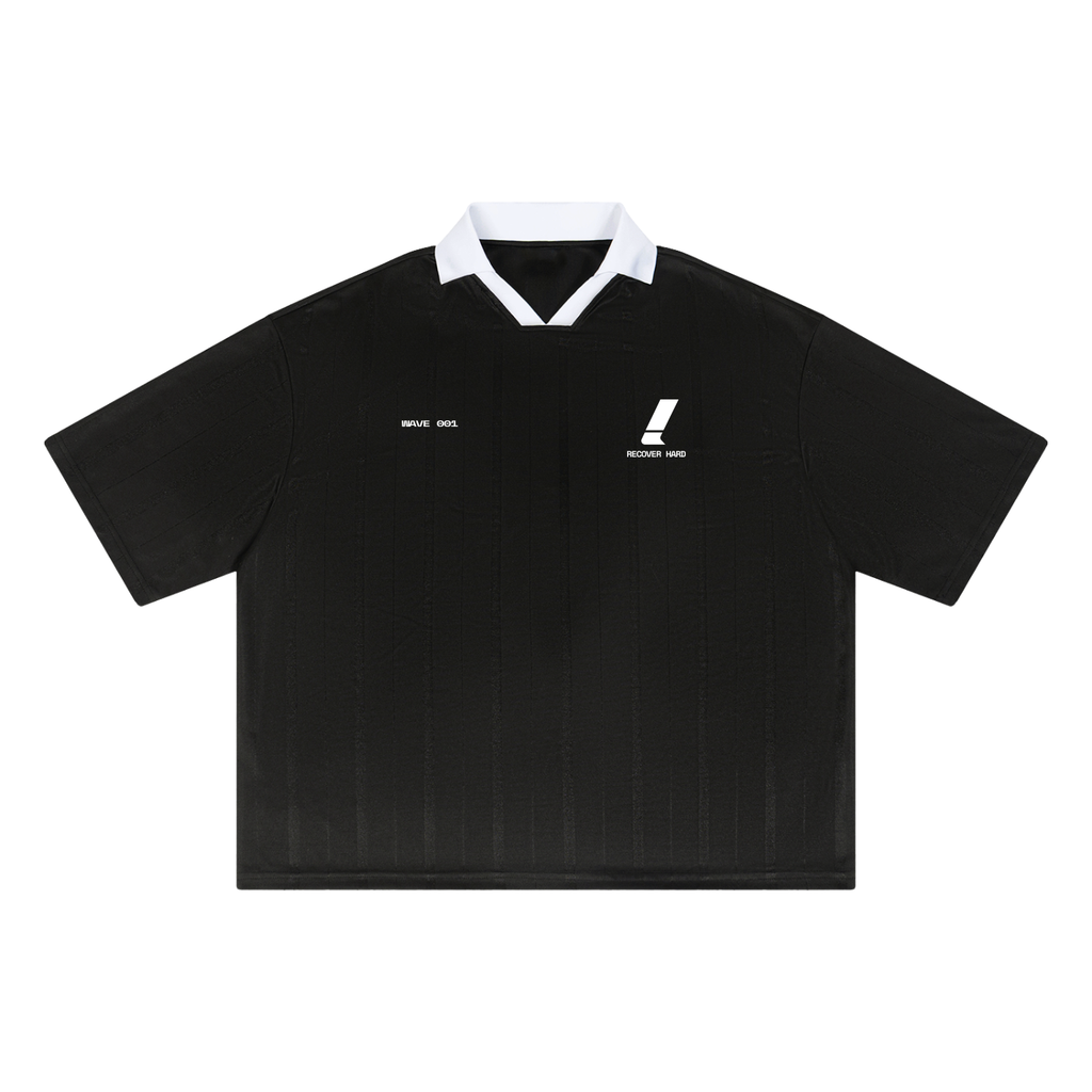 R!CE - Unisex Striped Boxy Jersey (BLACK/WHITE)