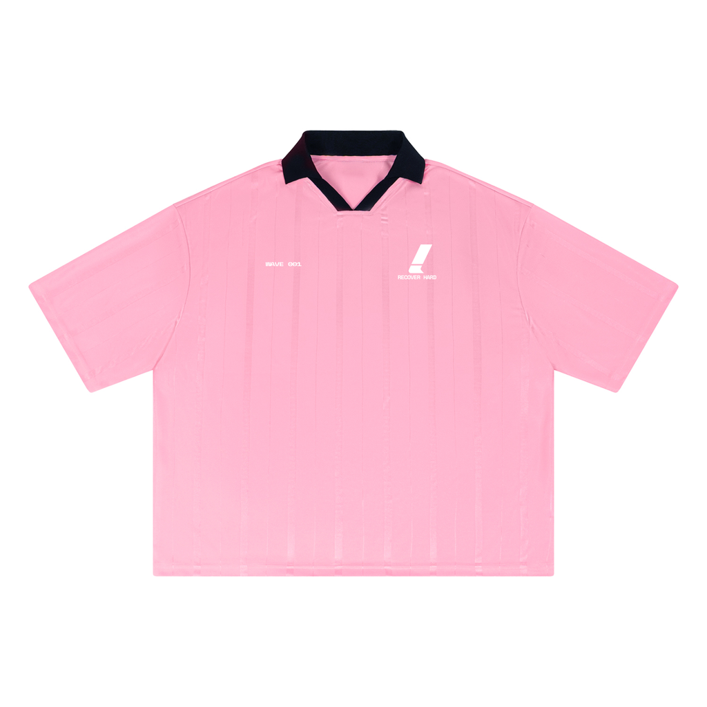 R!CE - Unisex Striped Boxy Jersey (PINK/WHITE)