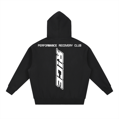 R!CE - Essential Oversized Boxy Fit Fleece Hoodie (BLACK/WHITE)