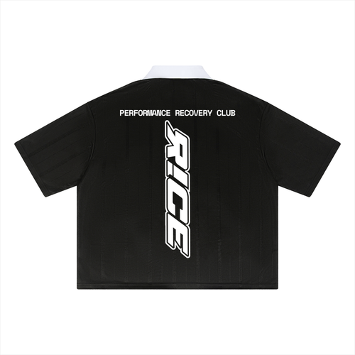 R!CE - Unisex Striped Boxy Jersey (BLACK/WHITE)