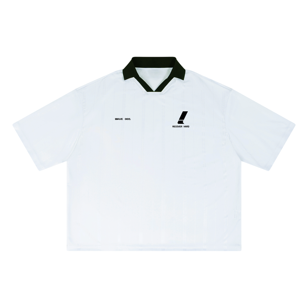 R!CE - Unisex Striped Boxy Jersey (WHITE/BLACK)